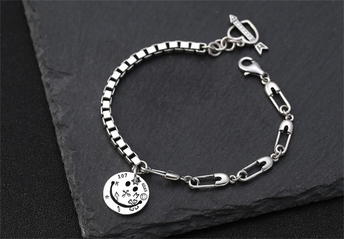 LYGXWJFC S925 Sterling Silber Love Fashion Armband, personalisiertes Armband für Männer und Frauen