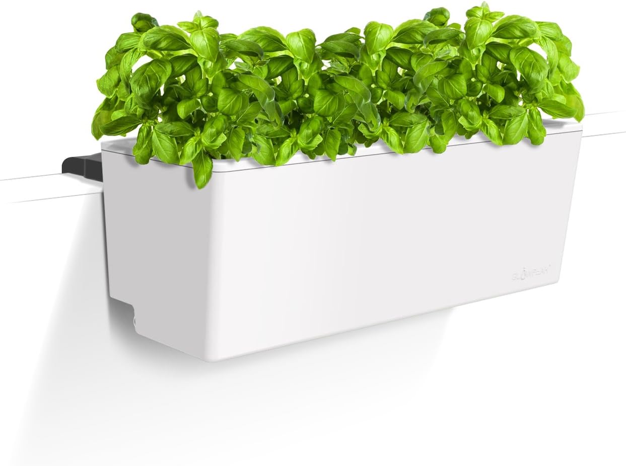 Amazon.com : Glowpear Self Watering Mini Rail Planter - 23.6" in Pot, with  Water Gauge, Balustrade Mounts, UV Stable, and Scalable for Home Balcony  Deck Gardening : Patio, Lawn & Garden