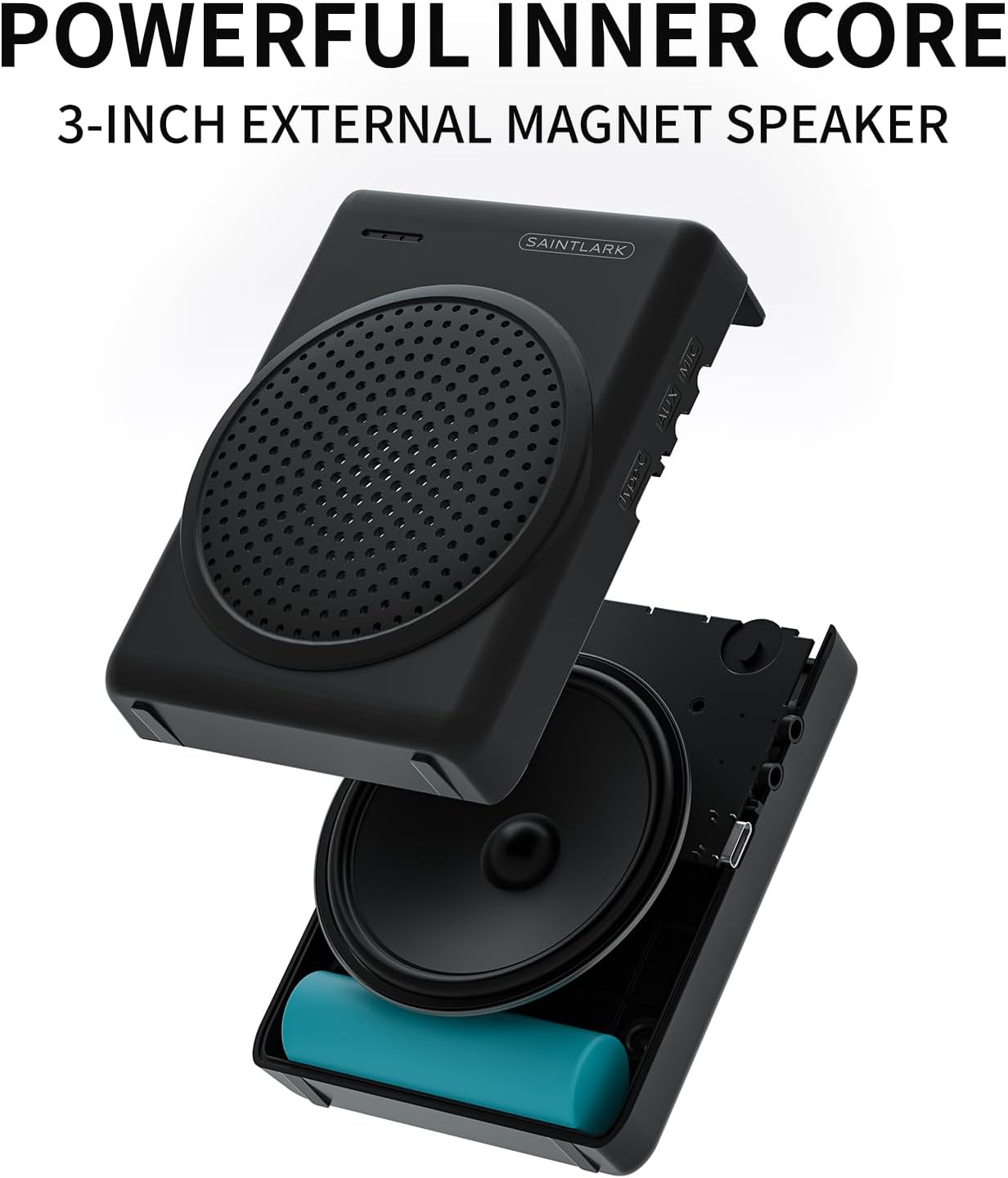 SAINTLARK S22 Voice Amplifier for Teachers,with Wired Portable Microphone and Speaker and Belt Supports MP3 Format Audio for Training,presentations, Guided Tours, Personal Voice Amplifier - Image 5