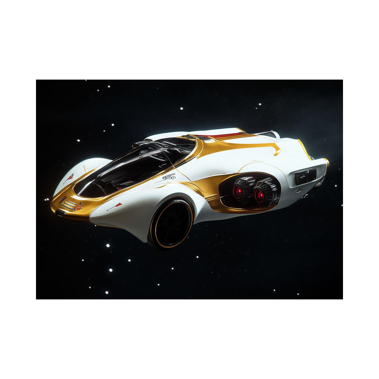 WUFIEA Futuristic Fantasy Sci-Fi Scene Wall Art Print On Canvas Picture Stars Road Car for Bedroom Decoration Modern Home(white)-40x60cm Unframed