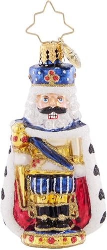 Christopher Radko Adorno decorativo de cristal europeo hecho a mano del árbol de Navidad, gema de la realeza del cascanueces