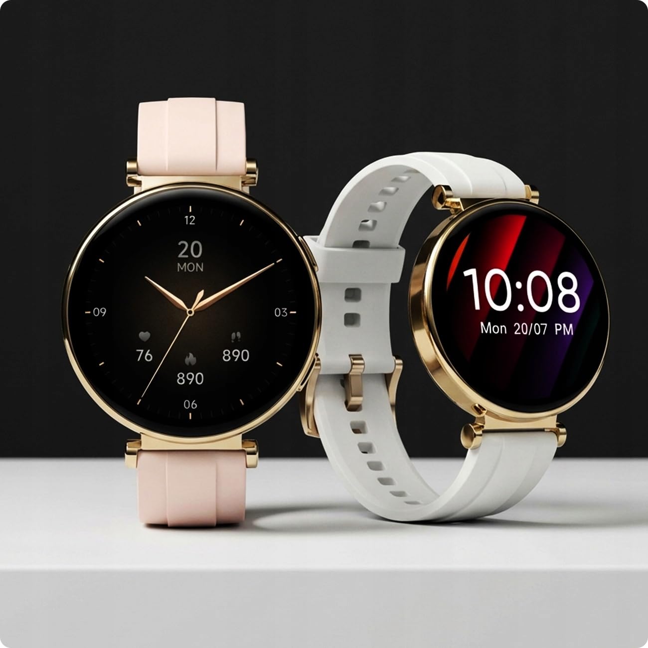 Smartwatch damski zegarek POLSKIE MENU AMOLED ROZMOWY SPORT ZDROWIE 4 paski