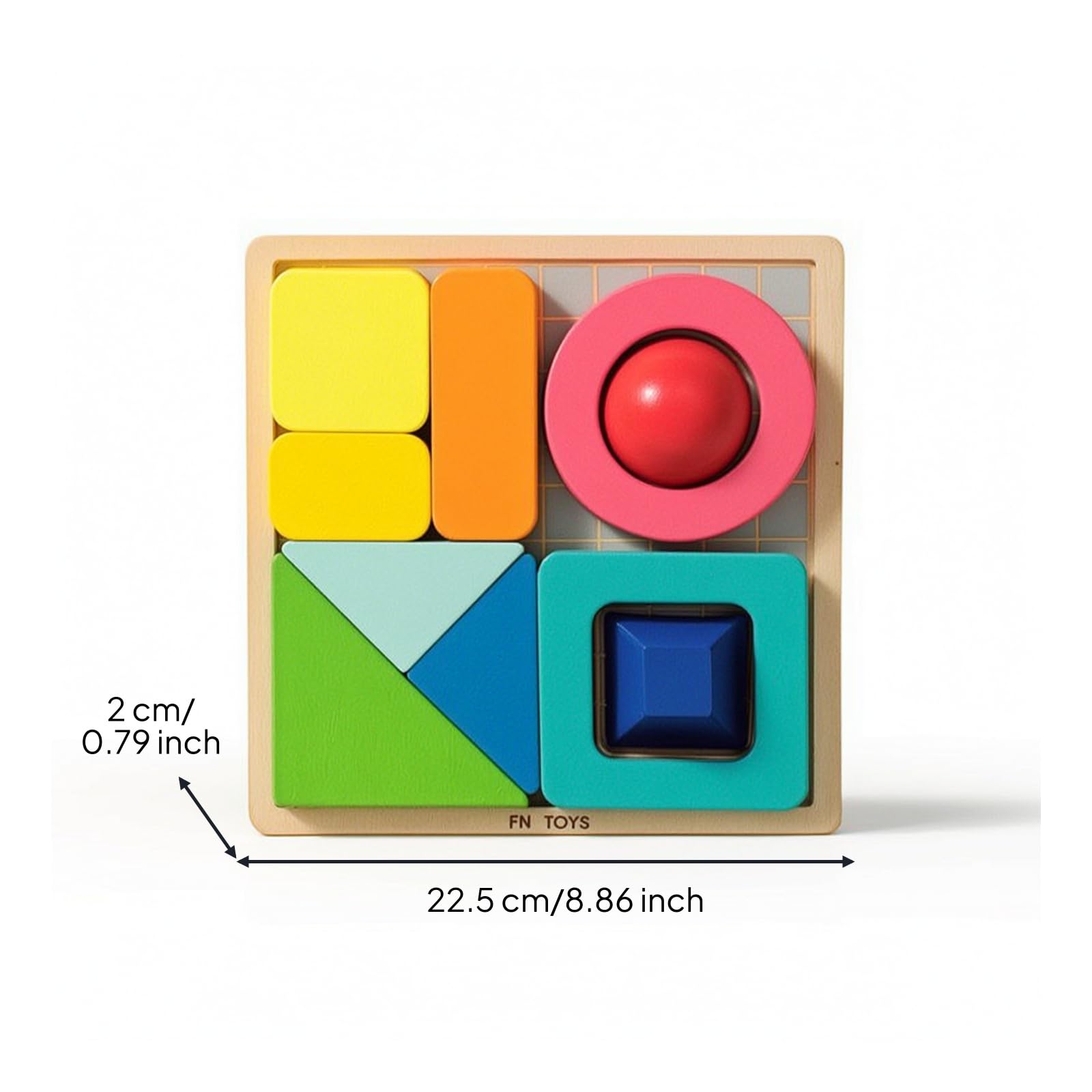 harayaa Holzformen Puzzle für die Frühe mit Flachen Und Erhabenen Teilen zur Schulung der Visuellen Wahrnehmung Und der Greiffähigkeit für Den Einsatz in der