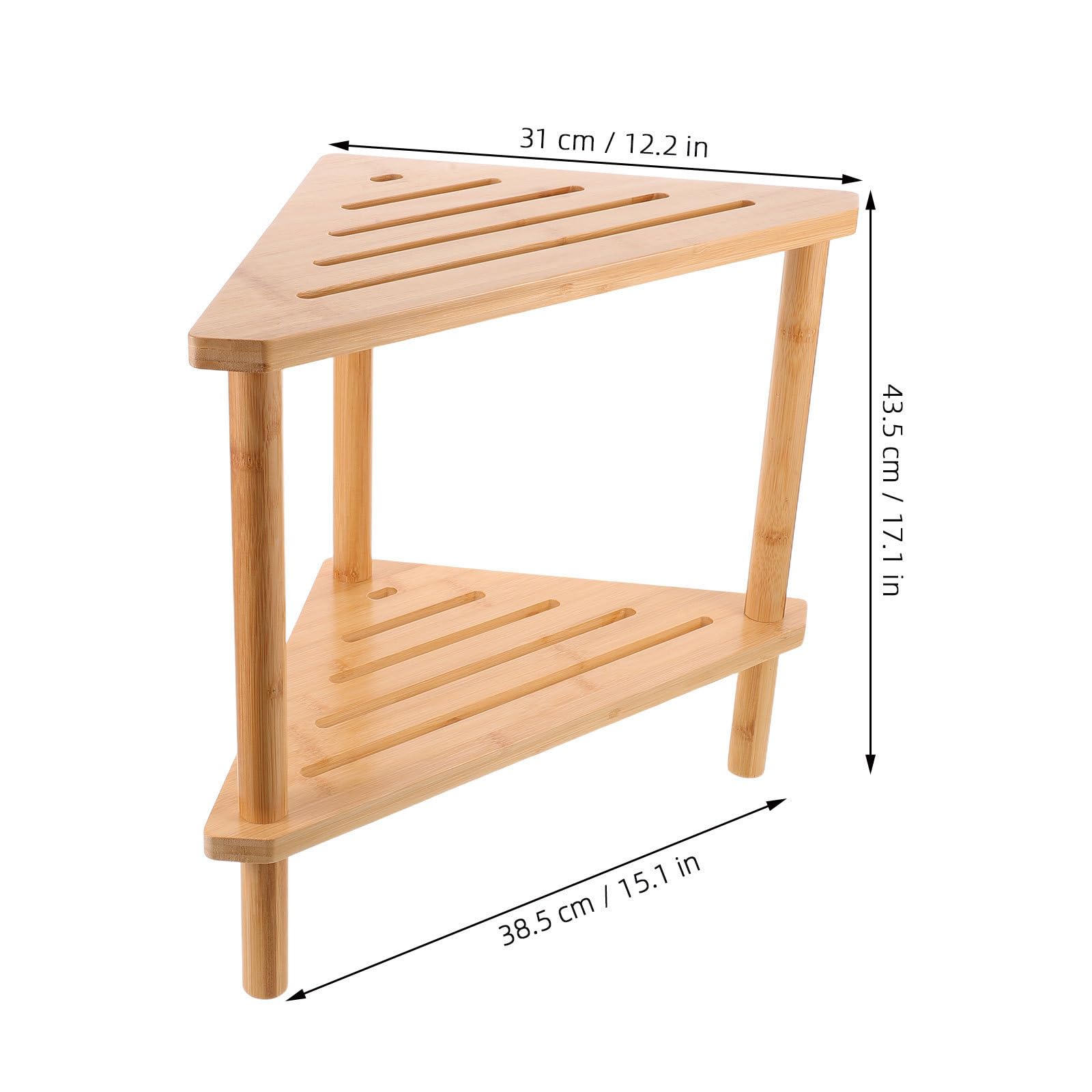 ERINGOGO Tabouret de Salle de Bain Triangulaire Double Couche en Bambou