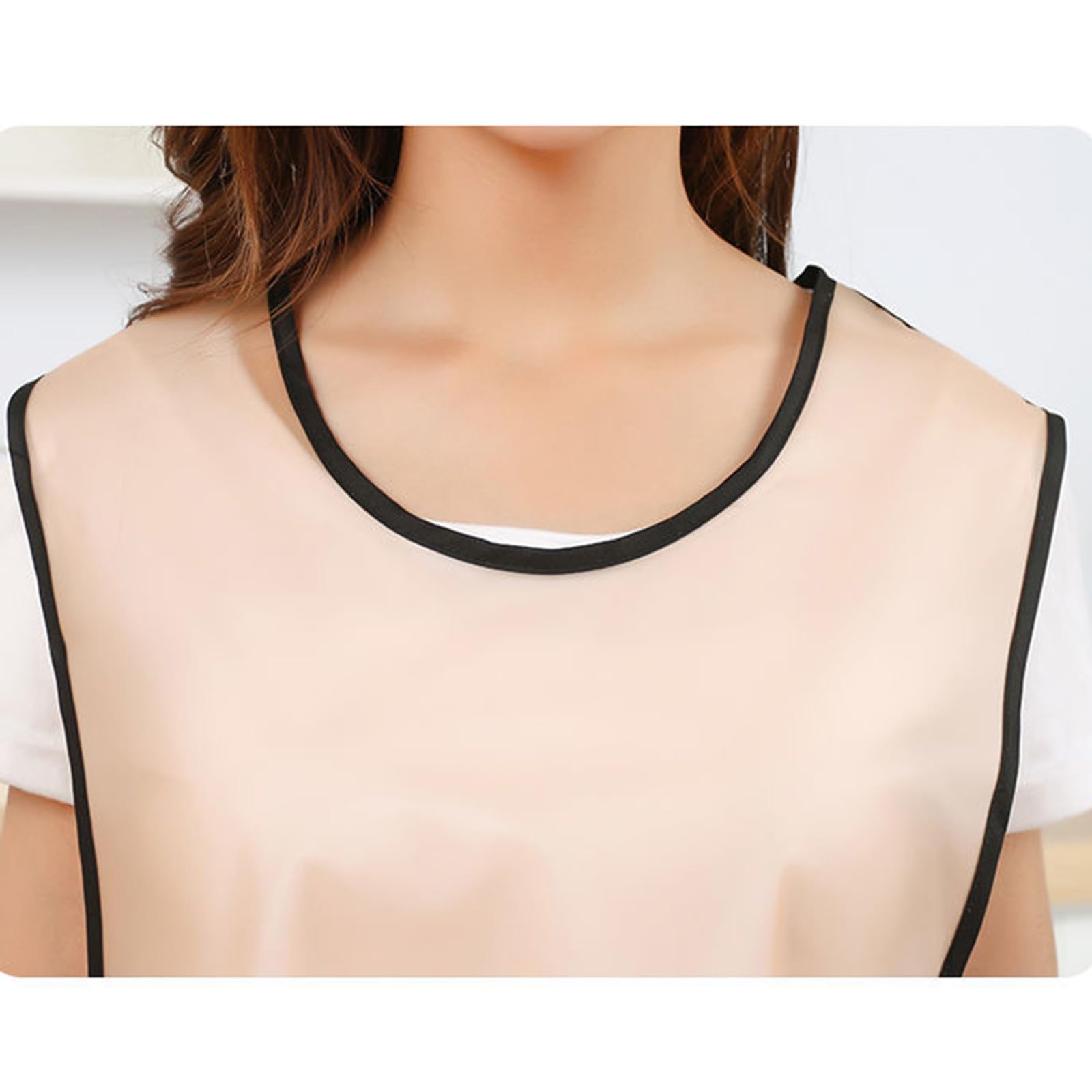2 Pezzi Grembiule da Cucina Impermeabile Trasparente con Tasche per Donna, Cucina, BBQ, Ristorante, caffè Black,100cm