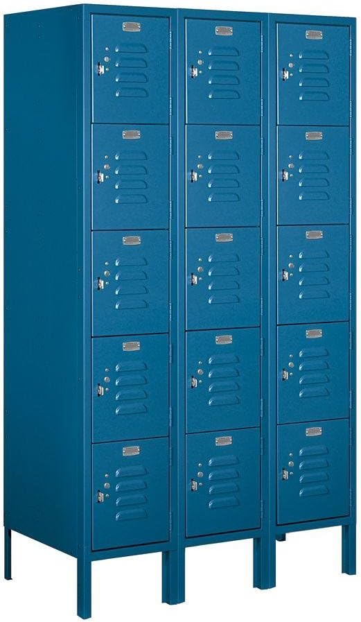 Salsbury Industries 65358BL-U Five Tier Box Style 36-Inch Wide 5-Feet High 18-Inch Deep Unassembled Standard Metal Locker, Blue