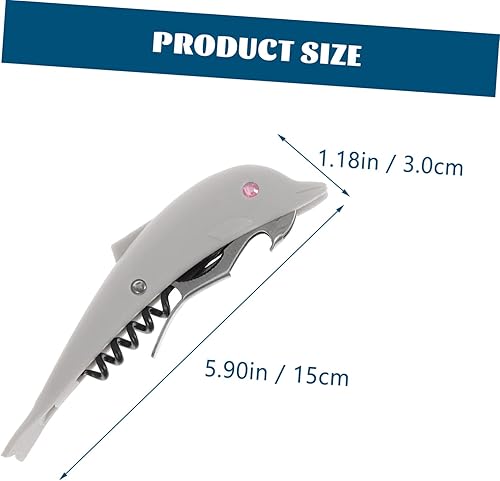 Miniatura 2 de DOITOOL Abridor de botellas, 2 piezas, abrebotellas de cerveza, abrebotellas de vino, diseño de forma de delfín, suministros de barra (