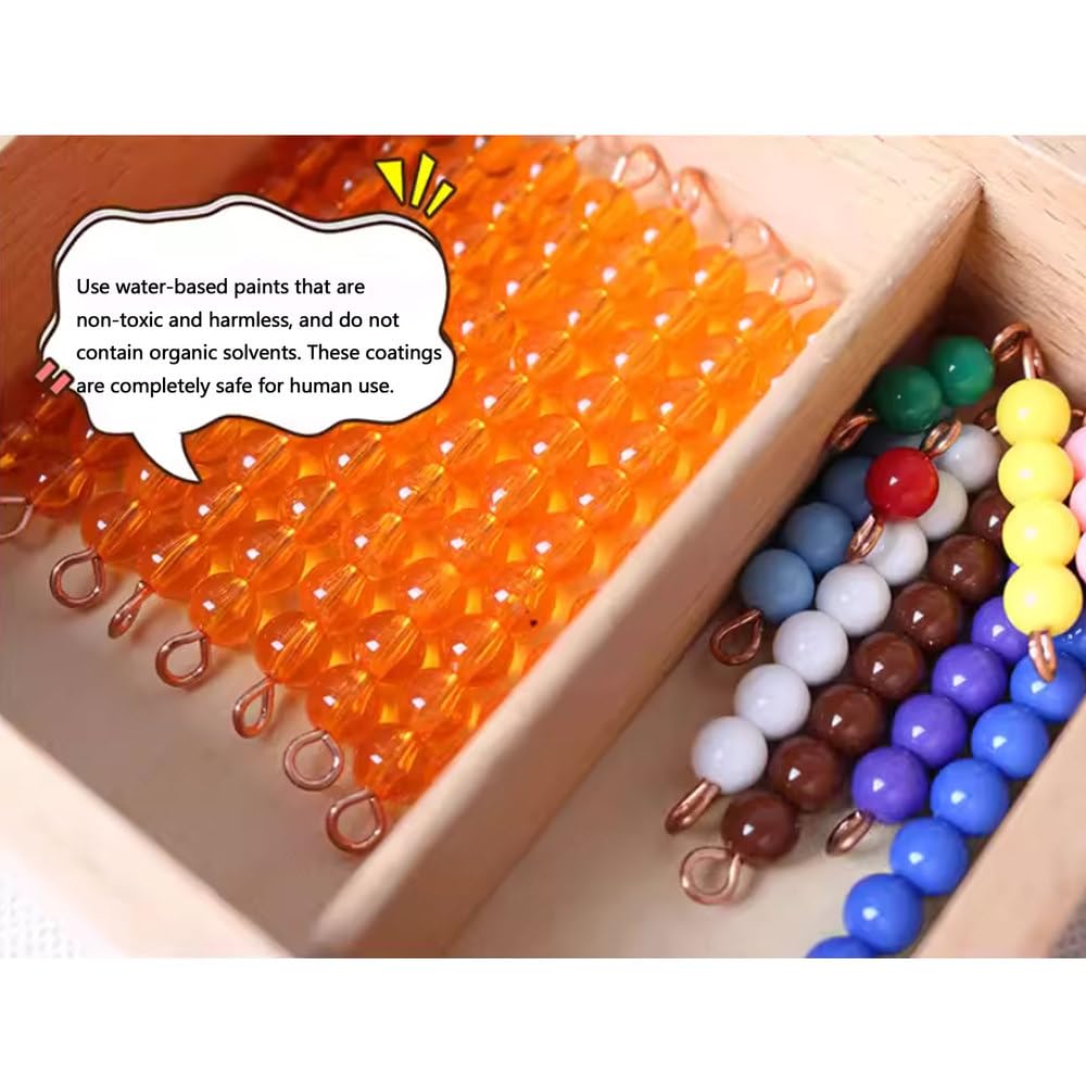 Aiuti Didattici di Matematica Montessori Giocattoli per la Prima Infanzia Tavola Seagan con Fili di Perline Allenamento dell'Intelligenza per Bambini,A