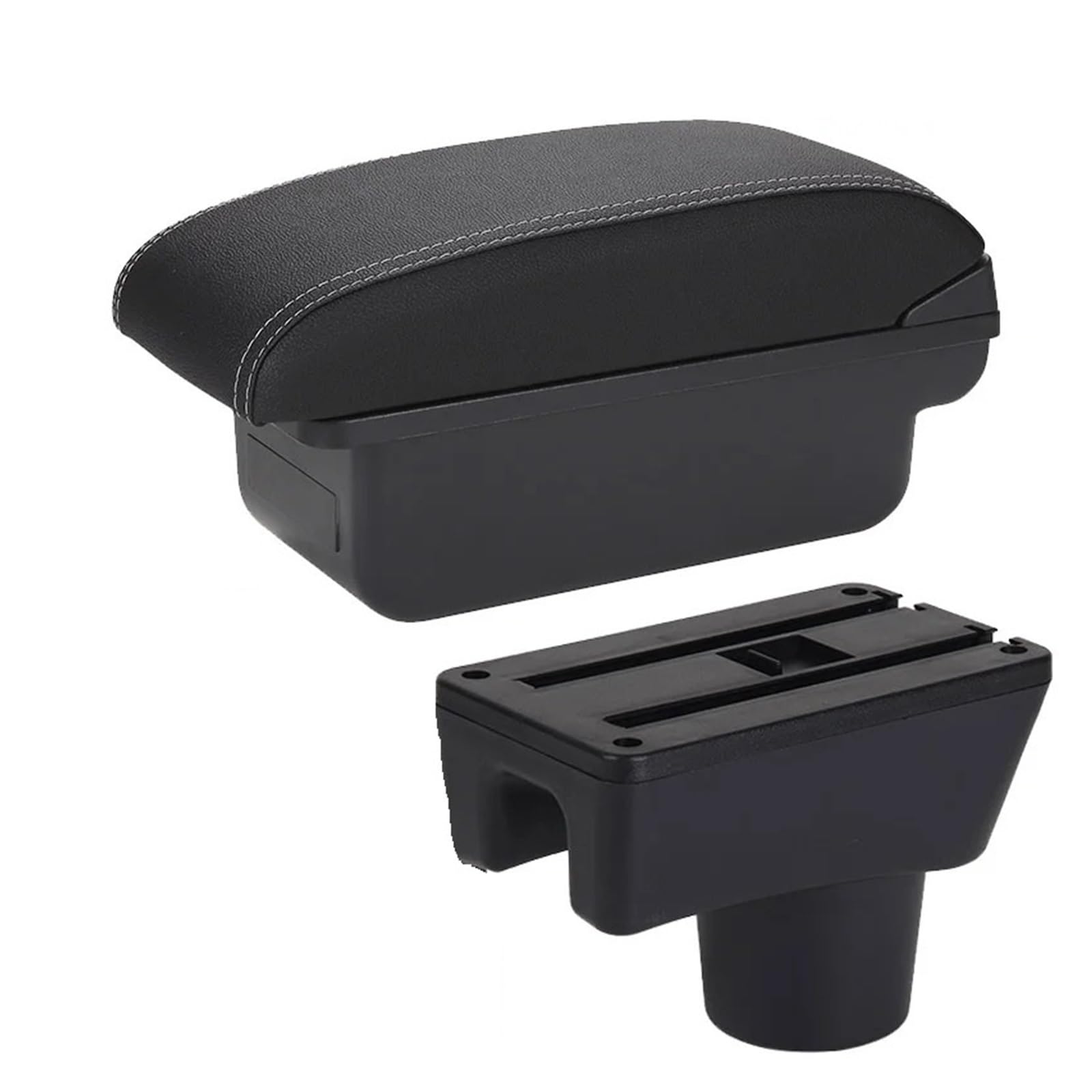 Hguvsjd Armrest Box For Mitsubishi For Attrage For Mirage Car Armrest Storage Box Interior Modification Accessories Car Armrests(C Black white NO USB)