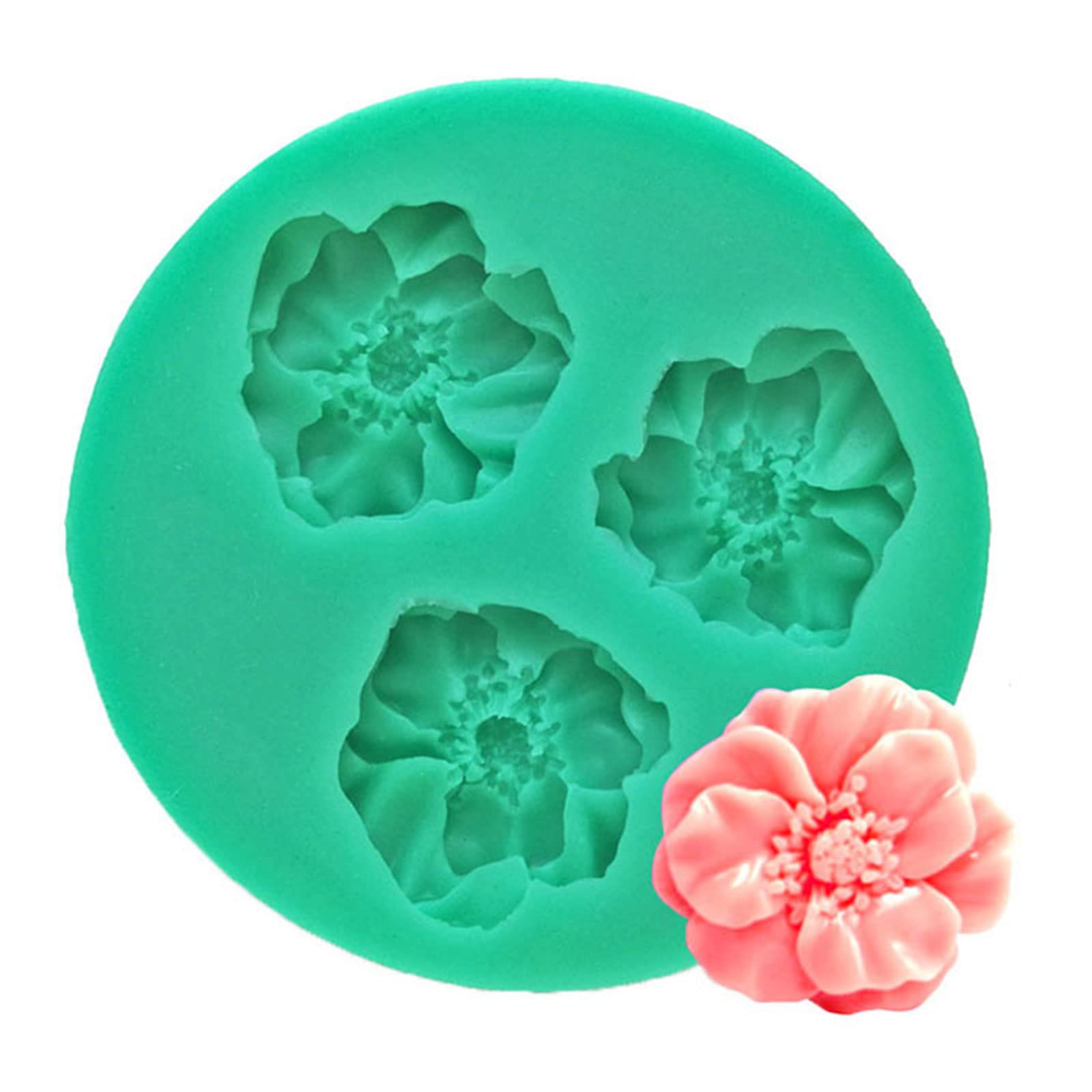 NEWFT Silicone Flower Mold Cake Handmade Mould Soap Making for Home Kitchen Candy Chocolate Decorating Tool
