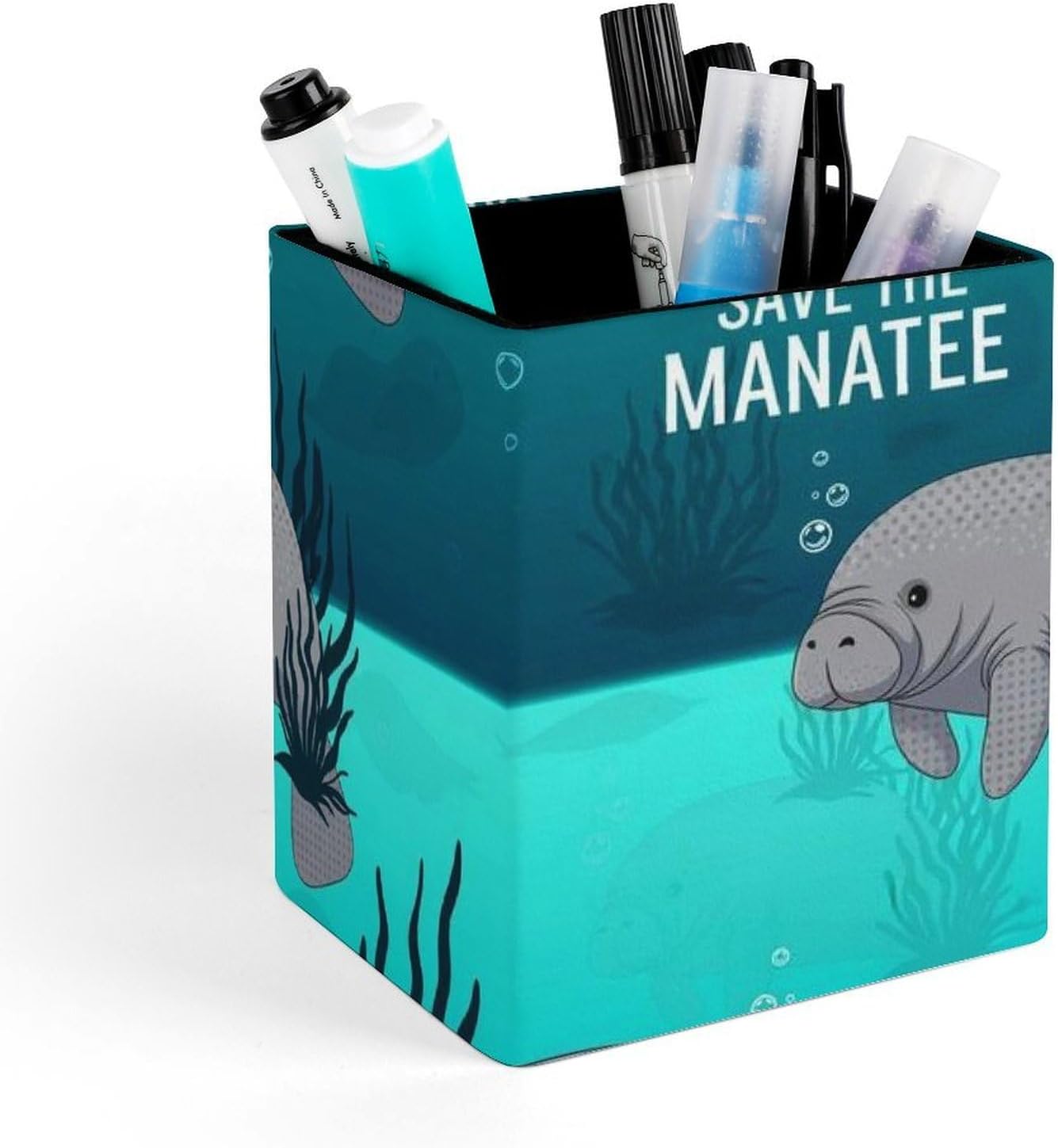 Men's Fashion Pencil Pen Holder Cup, Waterproof Office Supplies, Waterproof Multifunctional Office Supplies Crazy Save Manatee