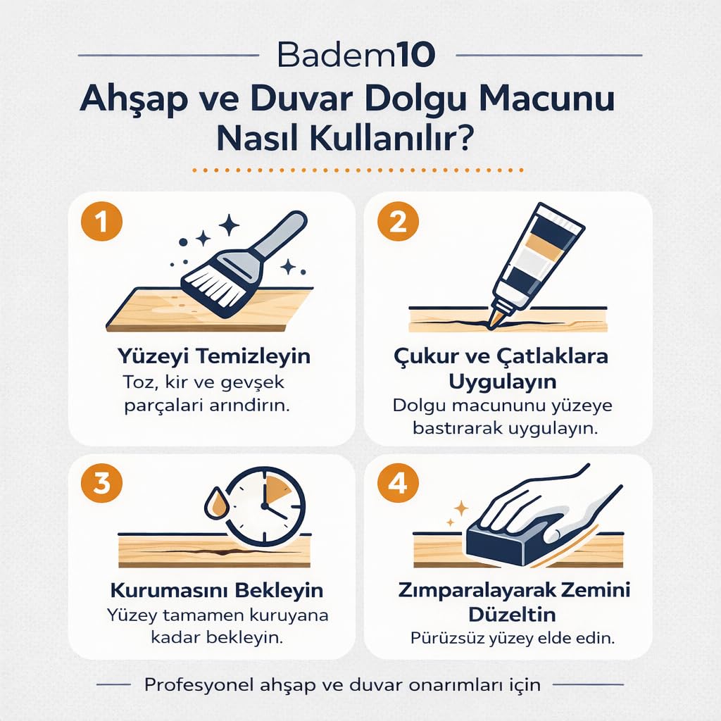 Ahşap Parke Tamir Macunu Meşe Mobilya Dolgu Çatlak Çizik Giderici 200 Gr Macun