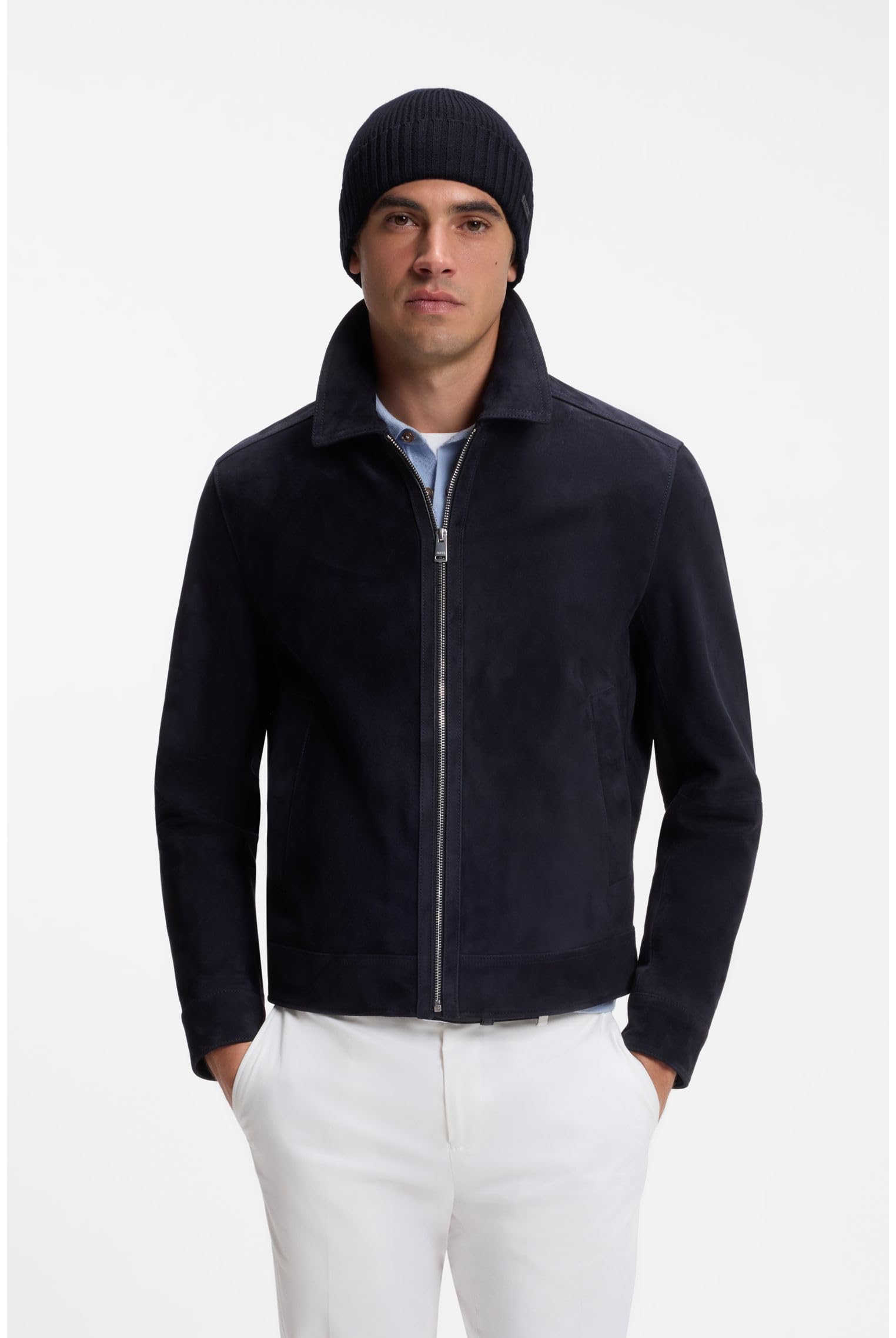 Boss - Fati Ribbed Knit Hat, Berretto Uomo