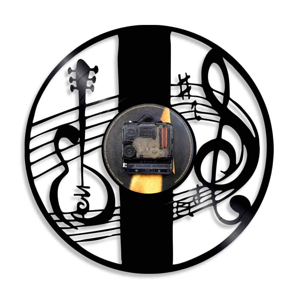 Dia 30 cm Chiave di violino Nota musicale Orologio da parete Orologio da parete Strumento musicale Chiave di violino Disco in vinile Orologio da parete Musica classica Decorazioni per la casa Regalo