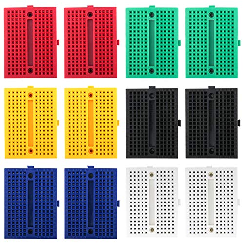 Electrely 12 Piezas Mini Breadboard 170 Puntos Breadboard Placa Prototipo Sin Soldaduras PCB Junta para Arduino Proto Shield