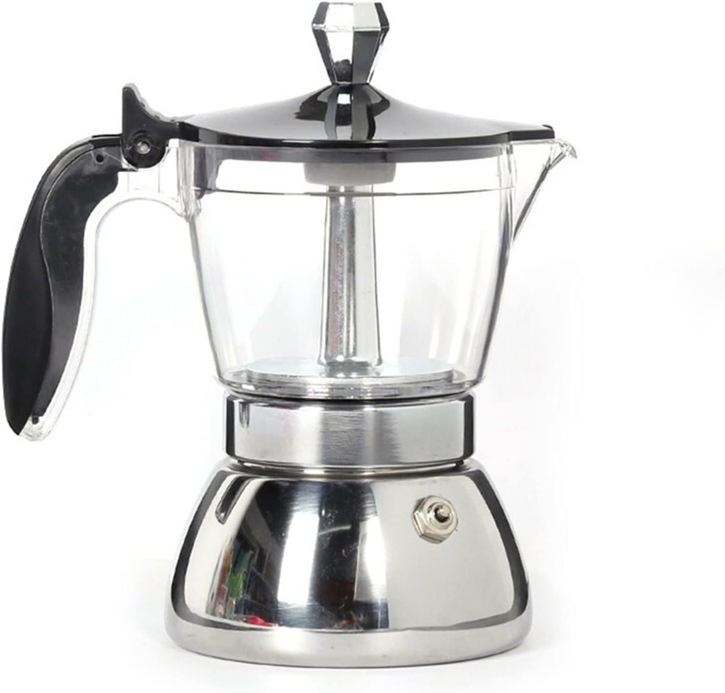 MYSUP Teapot Induction Stovetop Espresso Machine with Crystal Glass Top