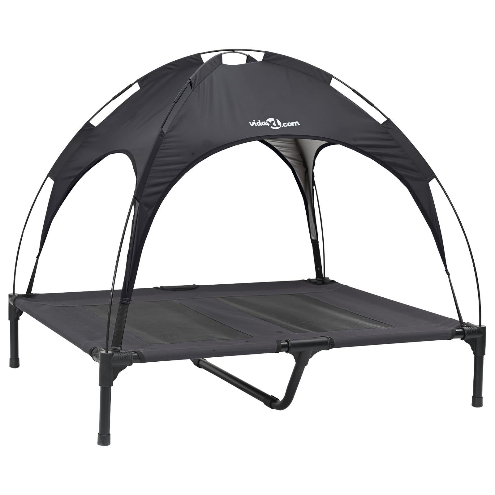 Cama elevada para perros grandes, color negro, grande, impermeable, con techo desmontable, resistente, para interior y exterior