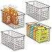 mDesign Farmhouse Decor Metal Wire Food Storage Organizer, Bin Basket with Handles for Kitchen Cabinets, Pantry, Bathroom, Laundry Room, Closets, Garage - 12" x 6" x 6" - 4 Pack - Bronze