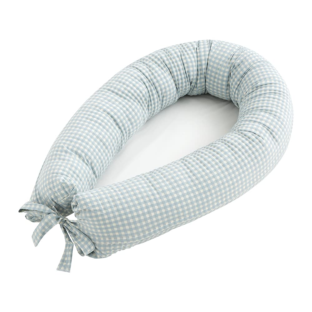 Cuna Nido para bebé recién nacido Quartz Vichy, cojín reductor con base impermeable, desenfundable y lavable, 100% algodón, certificado OEKO-TEX® CoolDreams