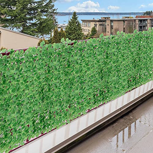 Trintion Künstliche Efeu Garten Sichtschutz 100x300cm Balkon Sichtschutz Künstliche Hecken Paneele Rolle Pflanzen Hängend Girlande für Gartenhecken Balkon Außendekoration