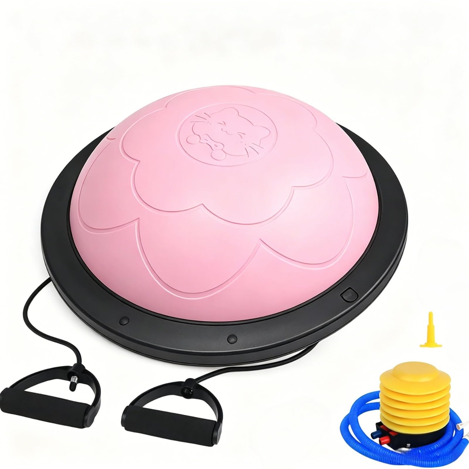 Children Balance Ball Mezza Sfera Equilibrio Palla Propriocezione Dome con Corde Resistenza Superficie Adatta per Esercizi a Casa Recupero Motorio Training di Stabilità Giochi Motori, Rosa