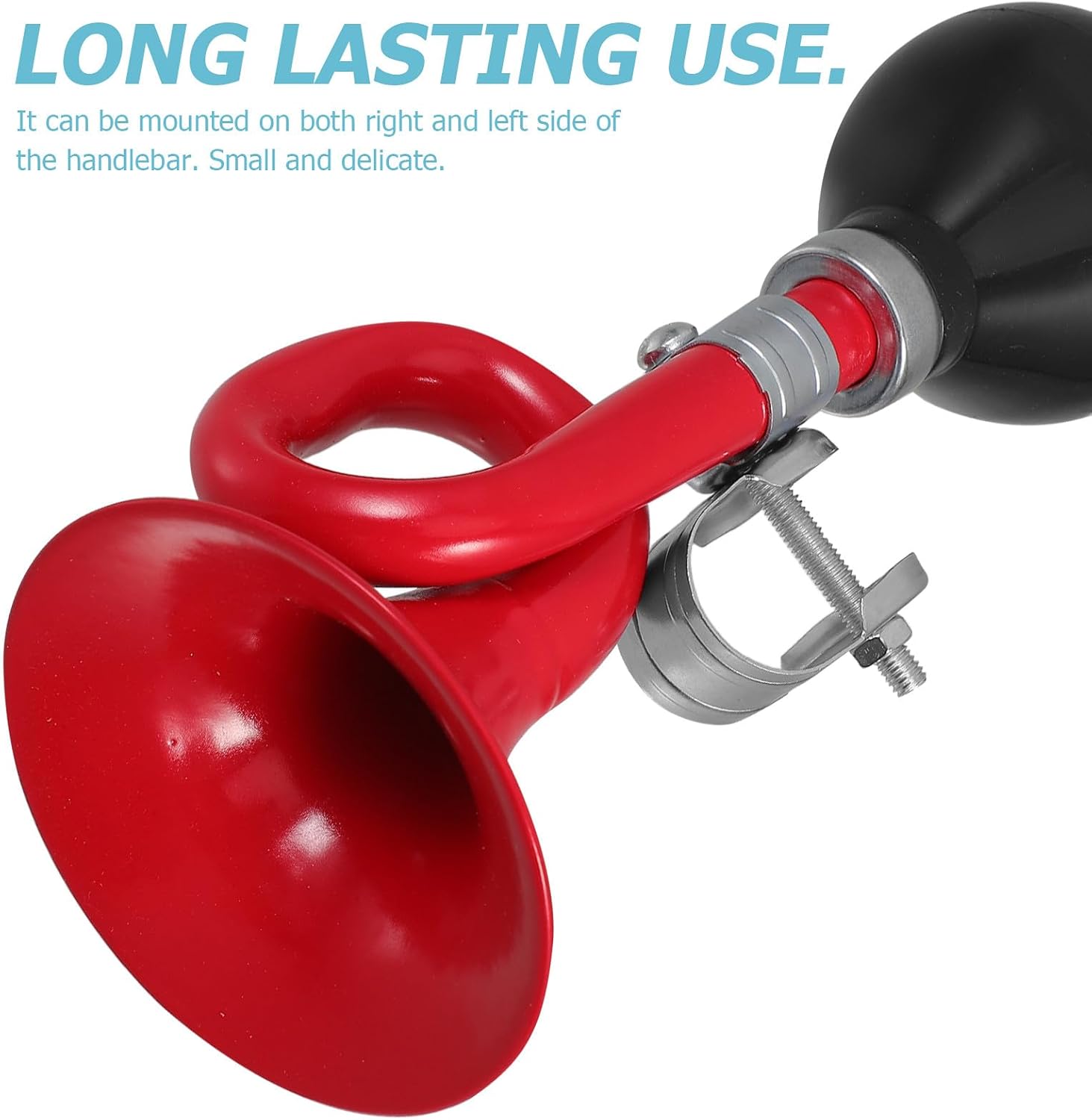TOYANDONA Bike Horn Manual Bike Bell Loud Metal Snail Horn for Bicycle and Scooter Safety Cycling Accessories Red Color