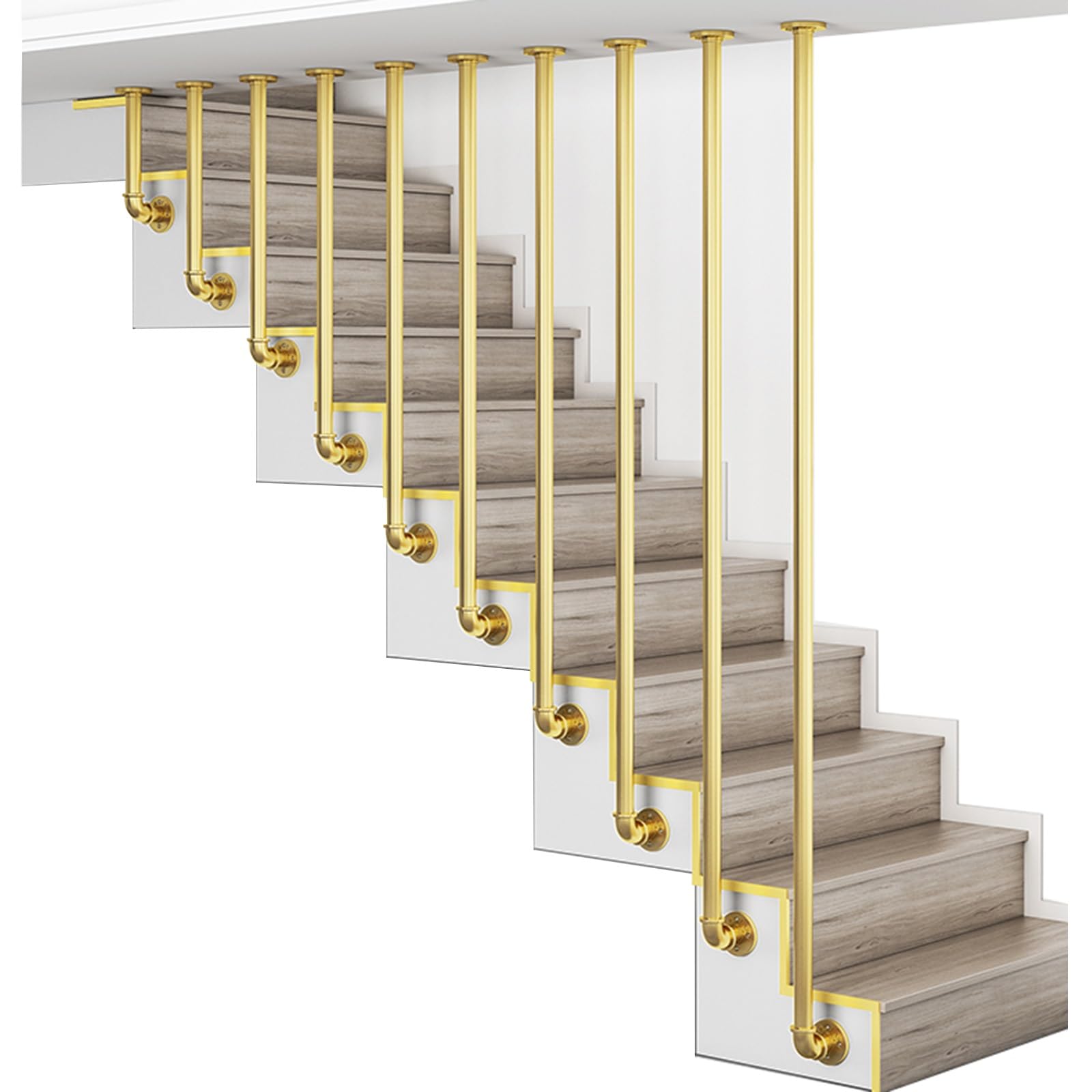 Stair Posts Rounded Basement Stair Railing Staircase Remodel DIY Basement Stair