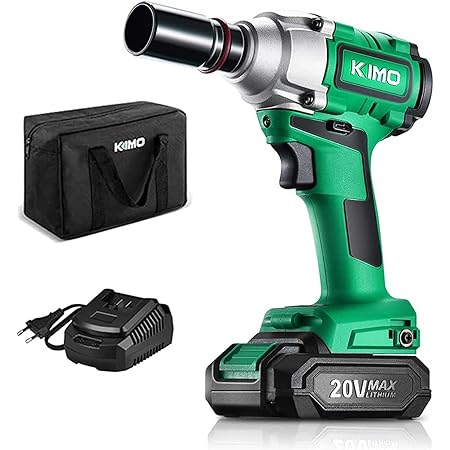 Amazon Kimo インパクトレンチ v電動レンチ コードレスインパクトレンチ タイヤ取り外し対応 自動車の修理 タイヤ交換 ホームメンテナンス ナットの締め付け ボルトの緩み ホイール交換 無断変速 自動停止モード 正逆切替 最大トルク300n M 2 0ah 大容量電池搭載 Led