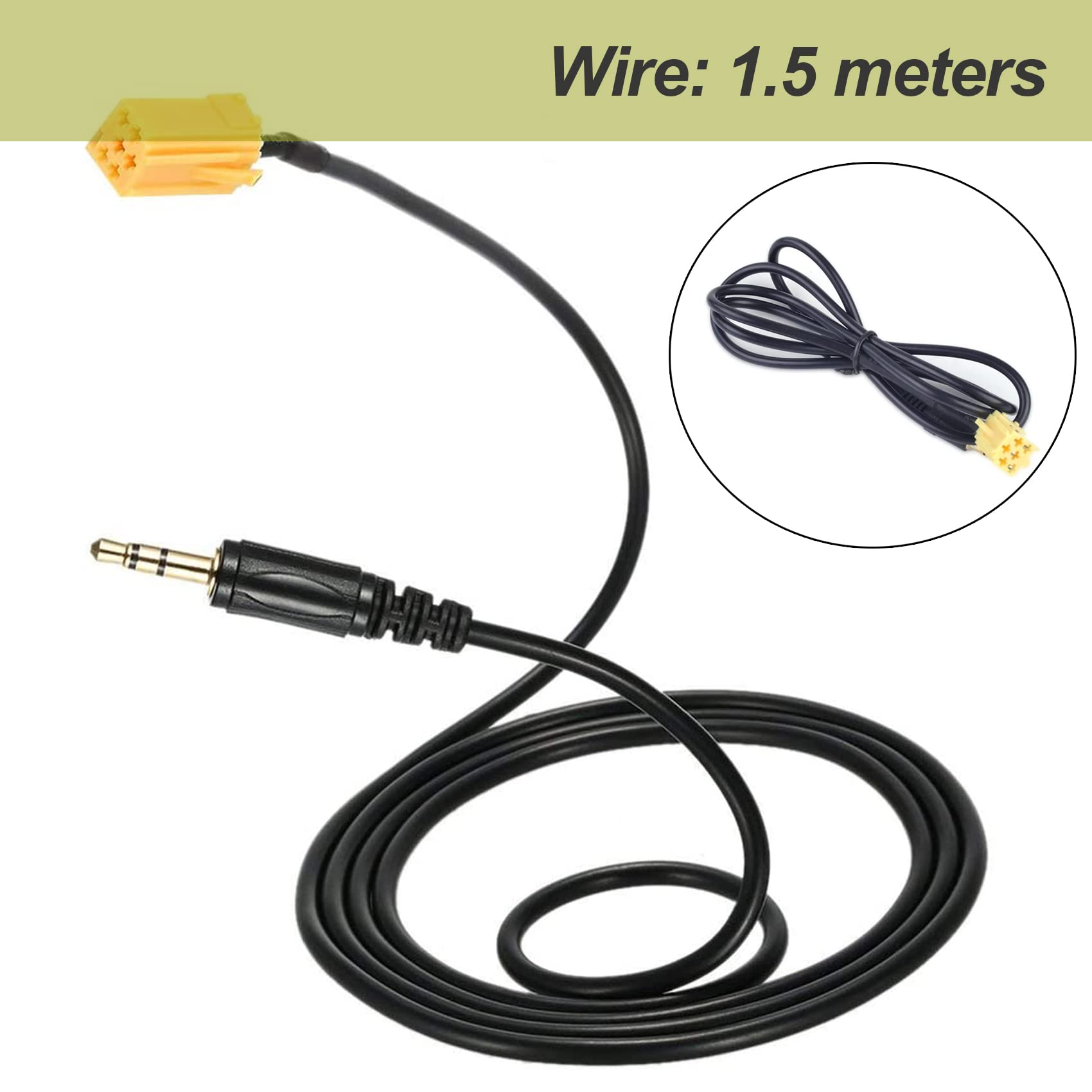 Cavo Adattatore Audio Yctze Per Auto RNS-E - Ingresso AUX Da 3,5 Mm A 32 Pin, Lunghezza 140 Cm, Compatibile Con Navigatore E Smartphone - 6