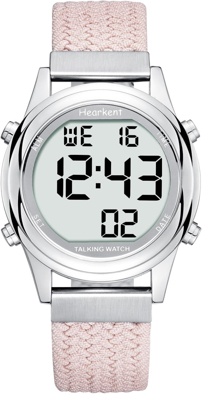 Digital Talking Watch for Ladies with American Accent Voice LCD Big Numbers Watch for Visually impaired, Elderly or Blind People