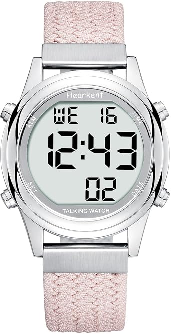 Hearkent Digital Talking Watch for Ladies with American Accent Voice LCD Big Numbers Watch for Visually impaired, Elderly or Blind People
