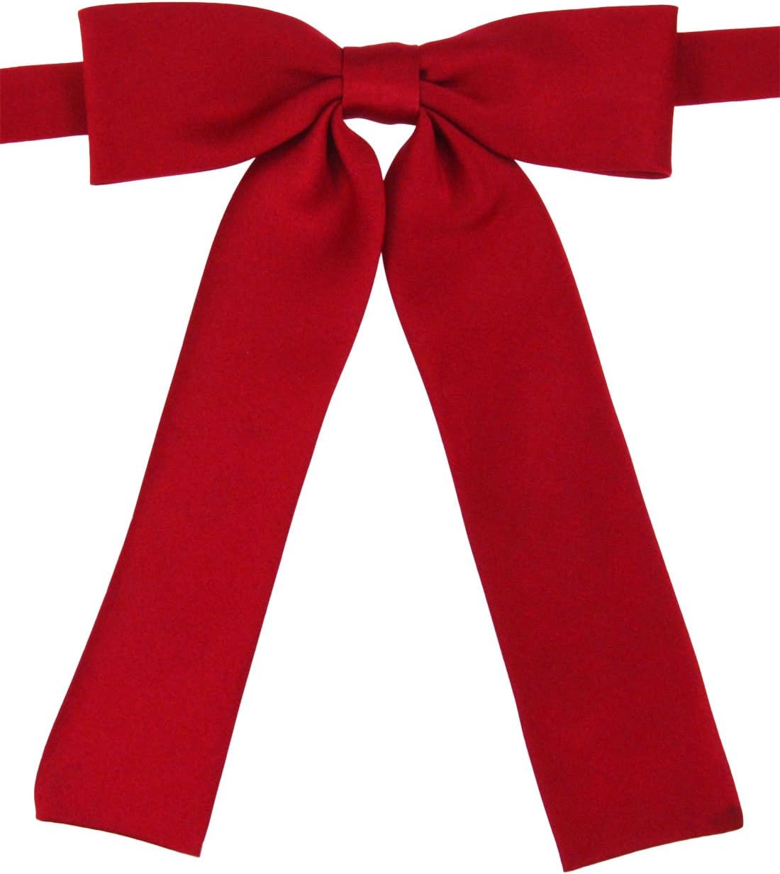 YASIDI Women's Solid Color Bow Ties B954 (Deep Red)