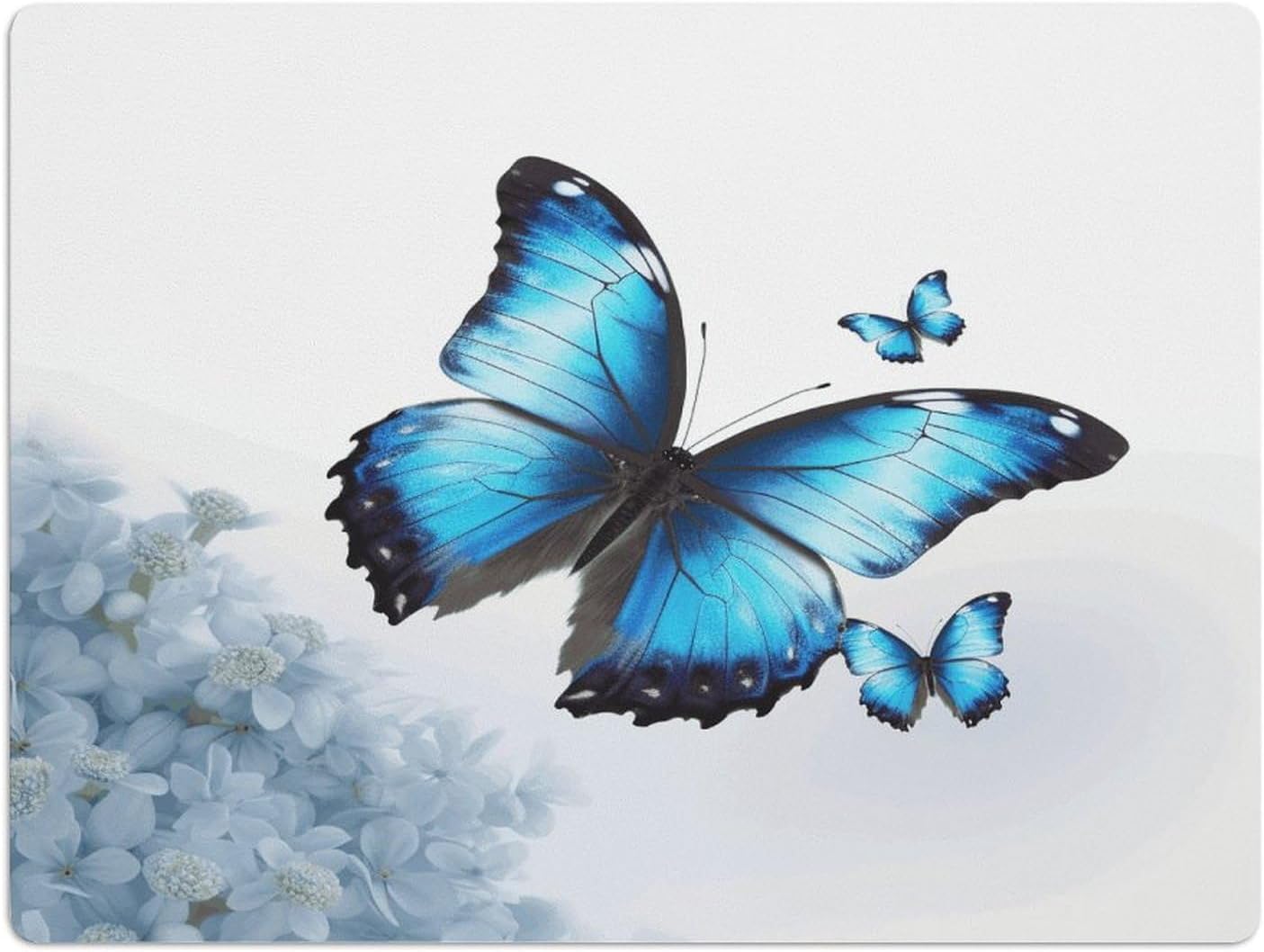 Blue Butterfly Drying Mat for Kitchen Counter 30x40 inch, Diatomite Dish Drying Mat, Non-Slip, Absorbent Dish Drainer Pad for Coffee & Utensils, Kitchen Decor Mats