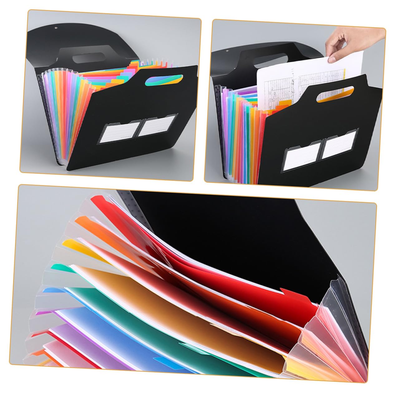 jojofuny 2 Pezzi Organizer Documenti con Scomparti Portadocumenti Portatile e Leggero con in Custodia Pratica per Ufficio e Casa per Ricevute Fatture e Contratti Design