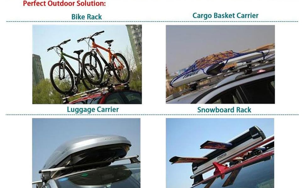 Roof Cross Bars For 2023-2024 Chevy Equinox LT AWD (Naked Roof) - Aluminum, 150 Lb Capacity, For Cargo Boxes & Gear