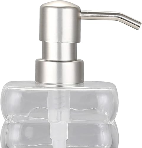 Miniatura 3 de Dispensador de bomba de jabón de vidrio, dispensador de jabón recargable para baño, cocina y encimera, diseño moderno duradero, ecológico, accesorio