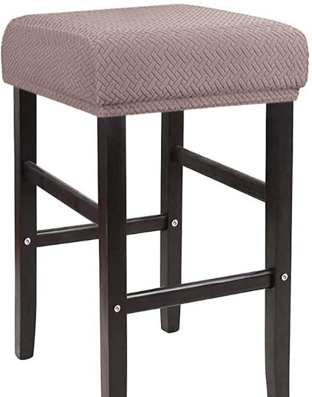 Zzdzw Taupe Stool Seat Covers Rectangle,Foot Stool Covers Stretch Stool Covers Rectangular,Jacquard Vanity Stool Cover Washable Counter Stool Covers Saddle Bar Seat Bench Cover With Elastic Bands ( Color :