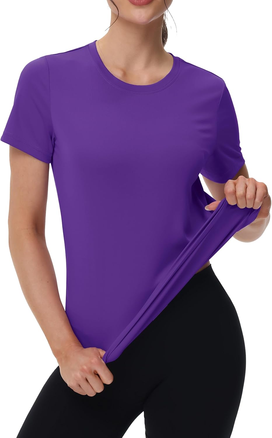 MAGCOMSEN Women's Short Sleeve T-Shirts UPF 50+ Sun Protection Quick Dry Athletic Running Workout Rash Guard Tops - Image 2