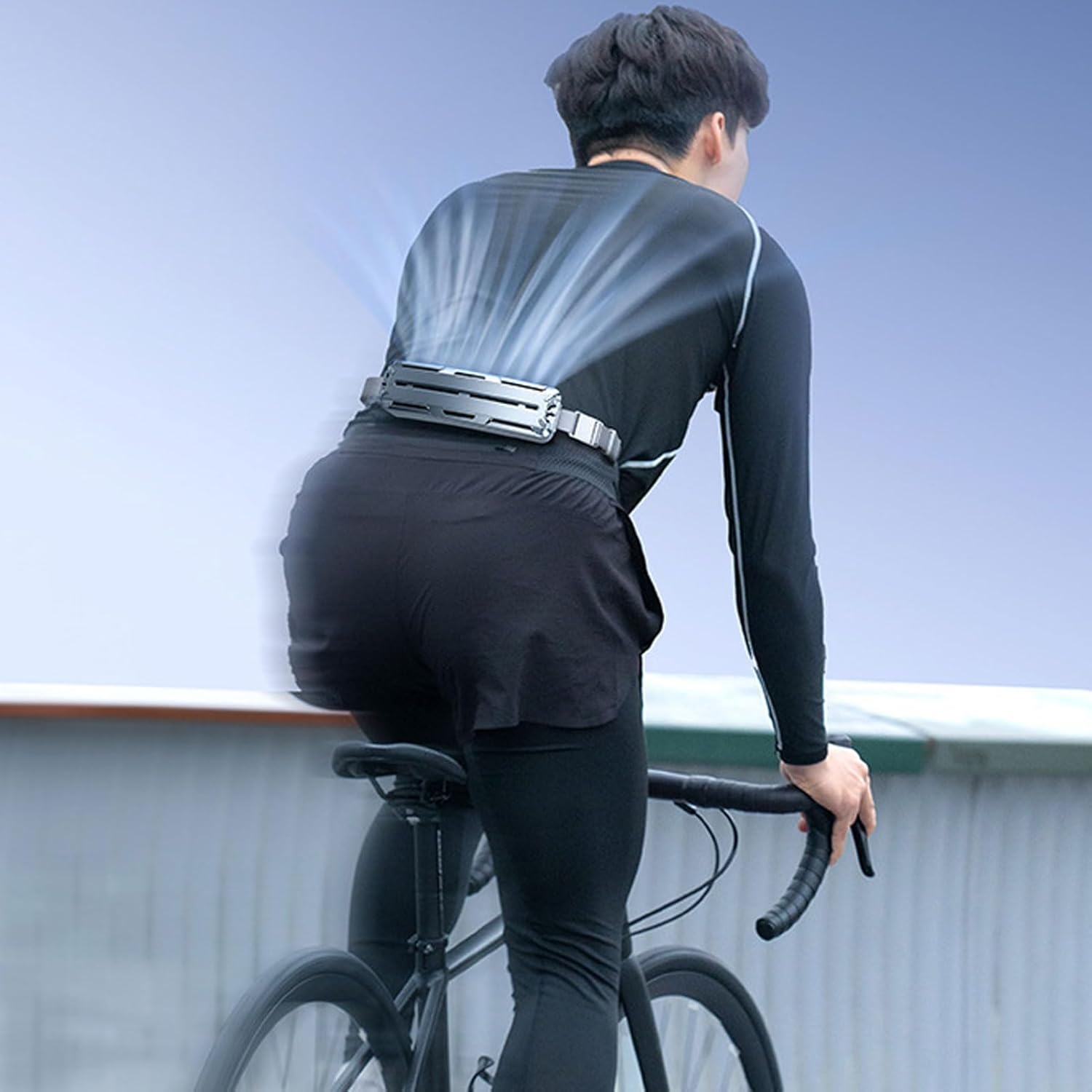 Wearable Waist Fan, 876000mm² Airflow Three Speeds Adjustable Wide Angles Belt Fan, Rechargeable Body Cooling with USB Charging 5000mAh Battery for Outdoor Farm Camping (Dark Gray)