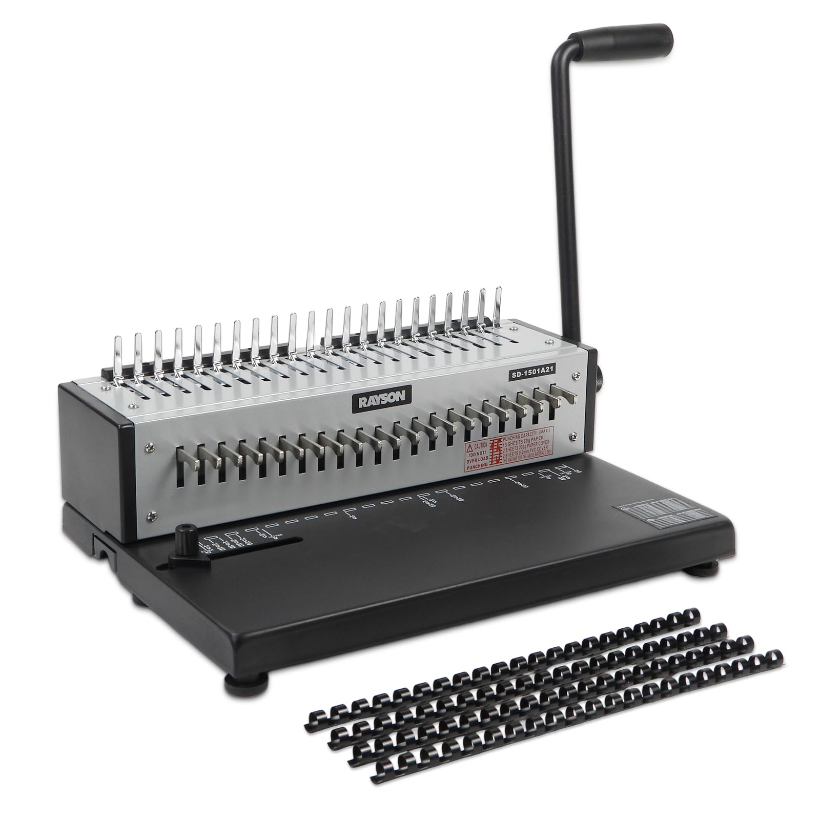 RAYSON Rilegatrice Spirale Plastica, Rilegatura di 200 Fogli, Perforazione di 12 Fogli, per Ufficio e Scuola, SD-1501A21