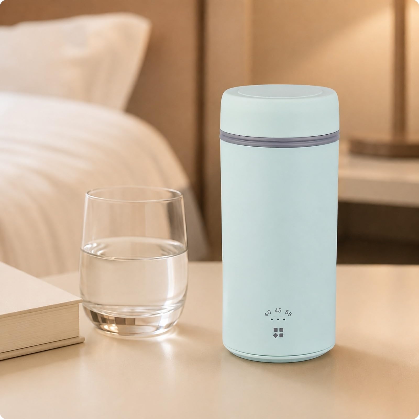 Chauffant Thermostatique Portable Étanche Chauffant En Acier Inoxydable 304 Compact Tasse Isotherme pr Bureau, Chambre Universitaire,