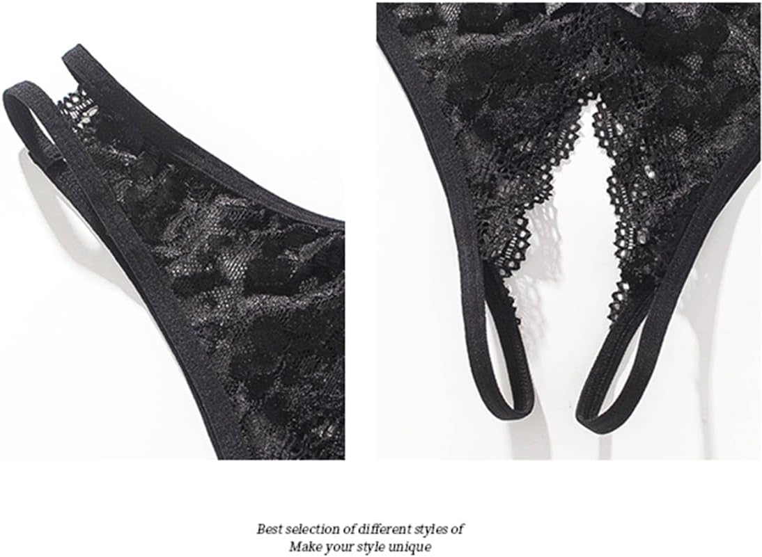 Justgoo Womens Lace G-String Thongs Panties Underwear Low Rise T-Back Underpants Pack of 1-5 - Image 3