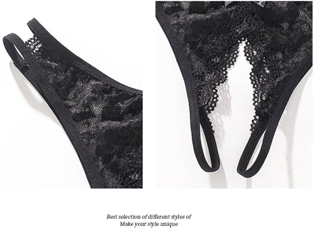Tangas de encaje para mujer, ropa interior de talle bajo con espalda en T, paquete de 1-5
