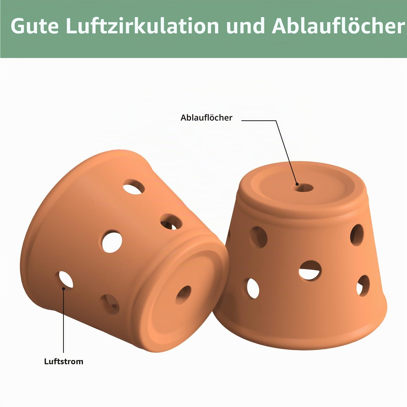Orchideentöpfe aus Terrakotta, 15,2 cm, Orchideentopf mit Löchern und Untersetzern, 3 Stück, Ton-Orchideen-Pflanztöpfe zum Umtopfen, Terrakotta-Topf, großer Bulk-Blumentopf für drinnen und draußen,