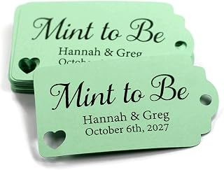 Small Personalized Wedding Favor Tags - Mint to Be (Set of 20) (Green)