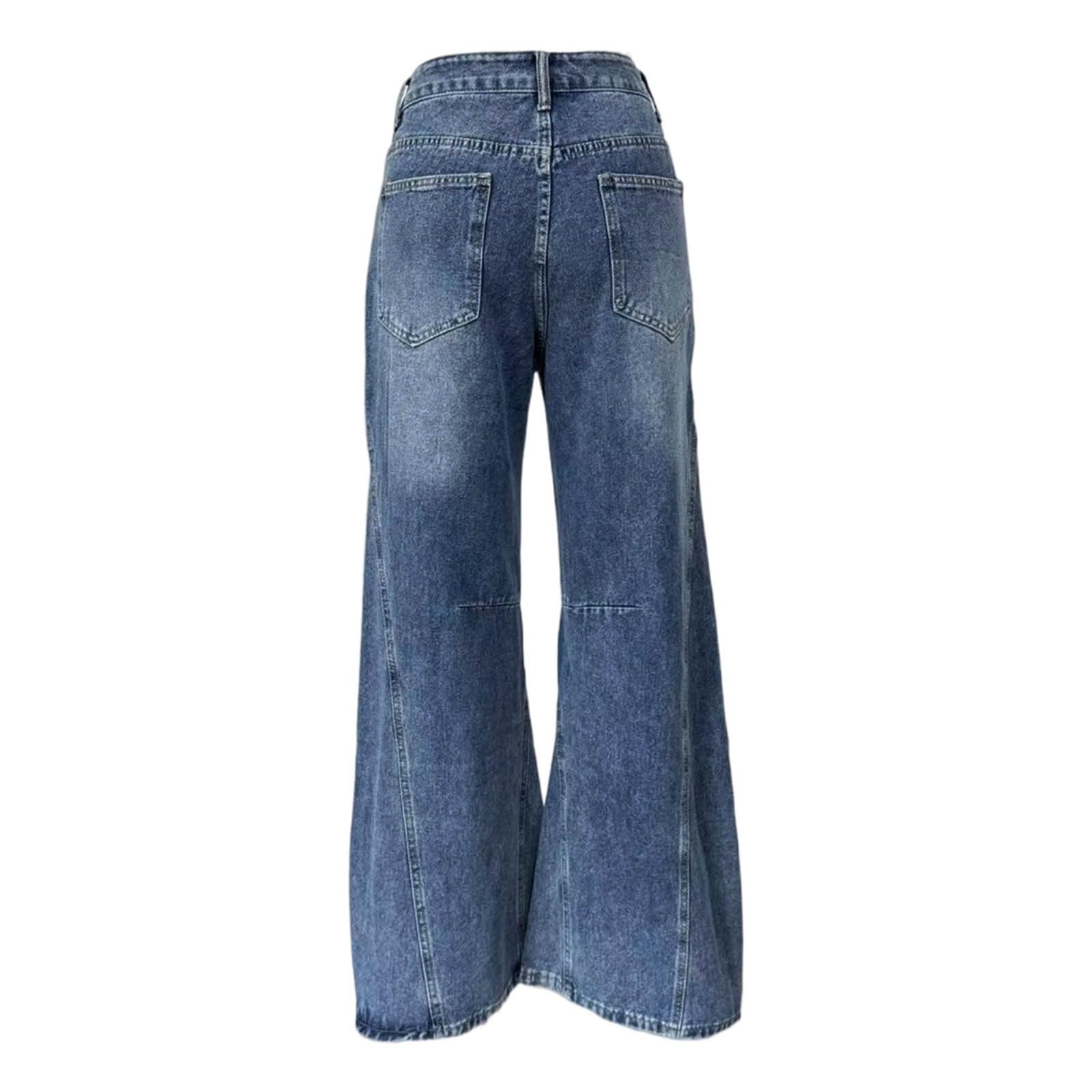 Jeans Mujer Ropa Pantalones Cargo Vaqueros Talla Grande Rectos De Anchos Vintage Elasticos Y2K Tallas Grandes Casual Baile Urbano
