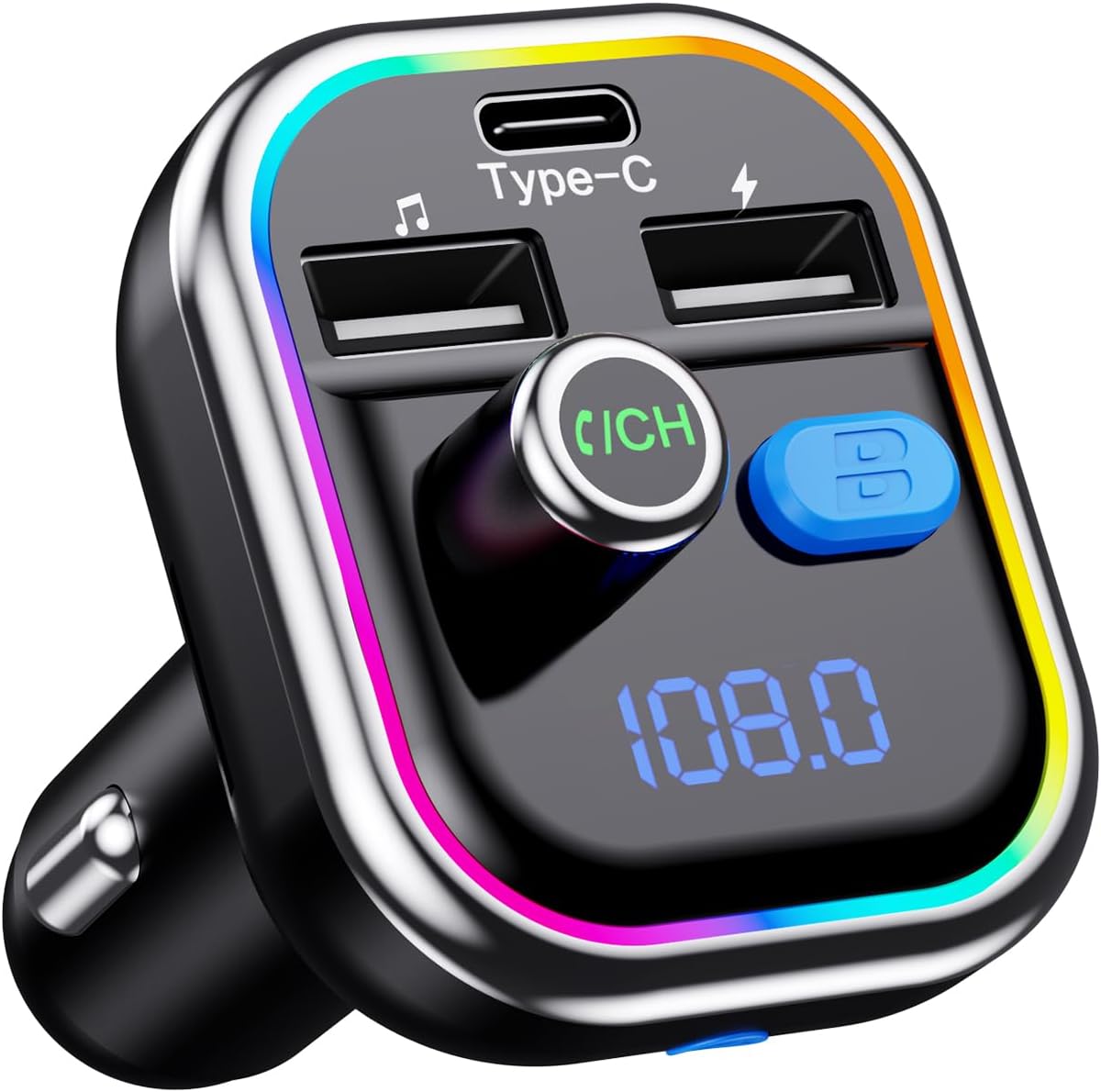 Bluetooth Adapter for Car,FM Transmitter Wireless Radio Adapter Car Kit with PD 36W USB Charging Car Charger MP3 Player