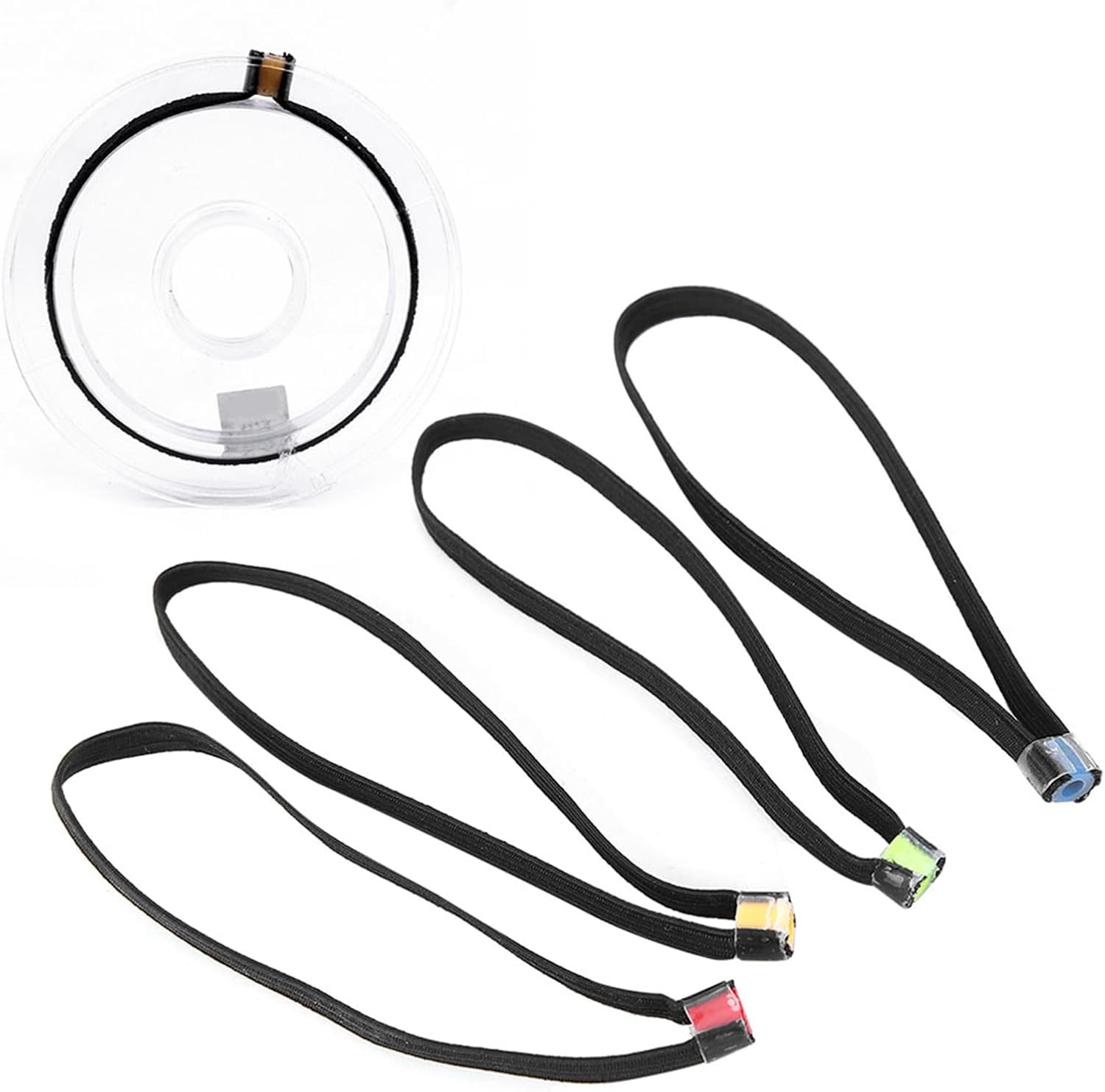 Yctze Fly Fishing, Tippet Rings,Tippet 4PCS Elastic Fabric Lightweight Fishing Tippet Spool Ring Fish Wire Loop Tackle Accessory