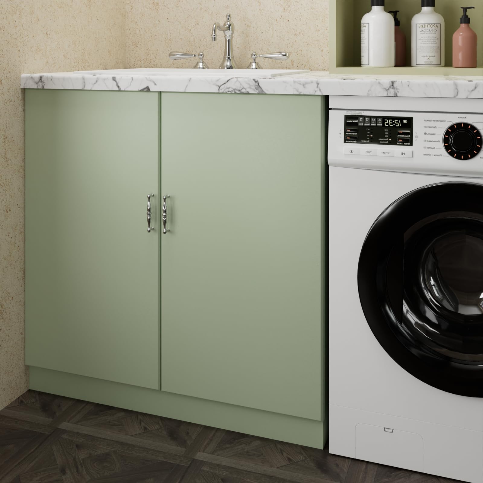 LACHEERY Carta da Parati Verde Autoadesiva Tappezzeria Adesiva Muro Camera da Letto 40cm x 200cm Carta da Parati Adesiva Muro Verde Vinile Impermeabile Decorazione Adesivi per Soggiorno Armadio
