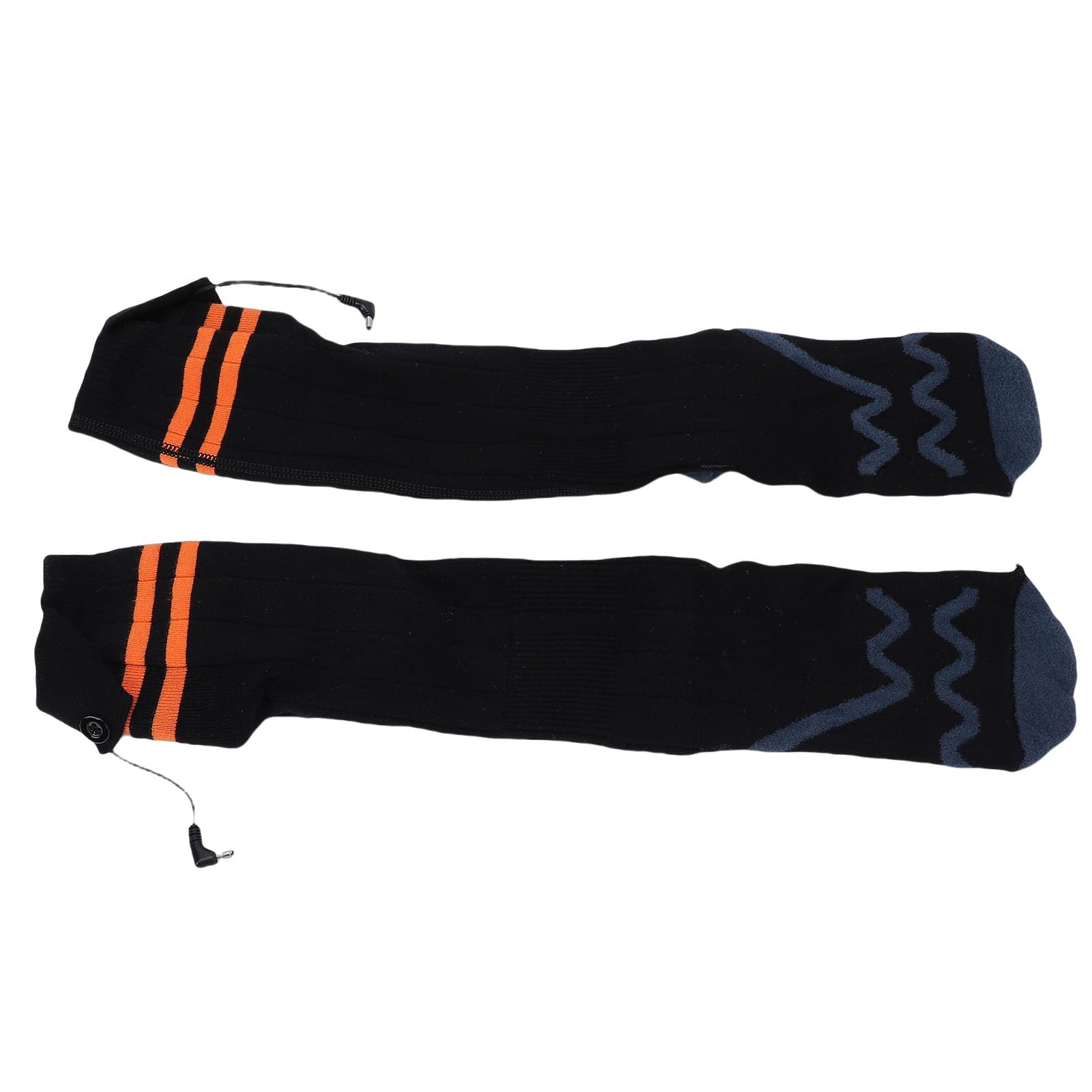 Calcetines Calefactables Calcetines Ajustables con Pilas para Hombres y Mujeres, 4 Ajustes de Calefacción para Esquiar, Acampar, Pescar, Fibra de Poliéster Naranja y Negro